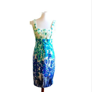 Calvin Klein Floral Sheath Dress Women's Size 6 Sleeveless Summer Midi Dress